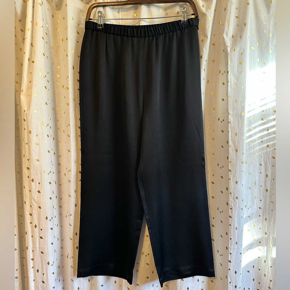 Eileen Fisher Wide-Leg Silk Trousers